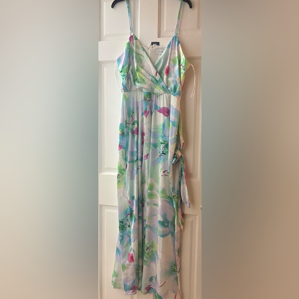 Nicole Miller Floral Maxi Dress - Green, Blue, Pink